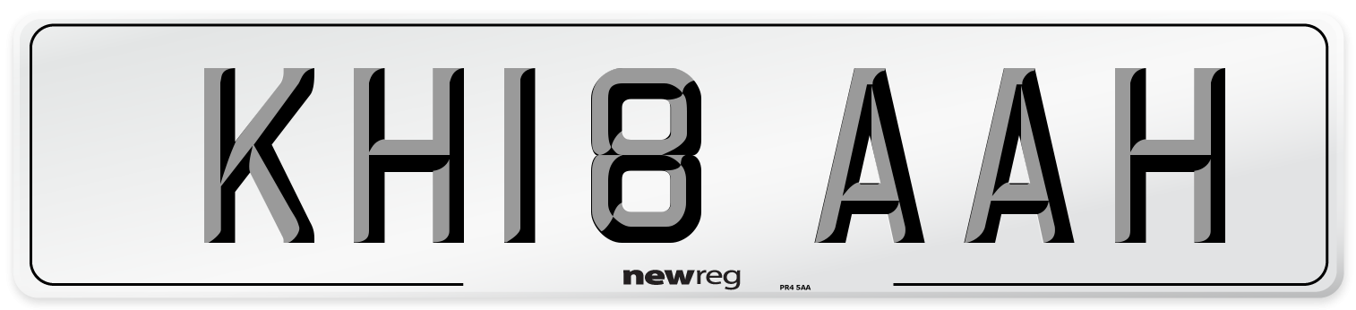 KH18 AAH Number Plate from New Reg